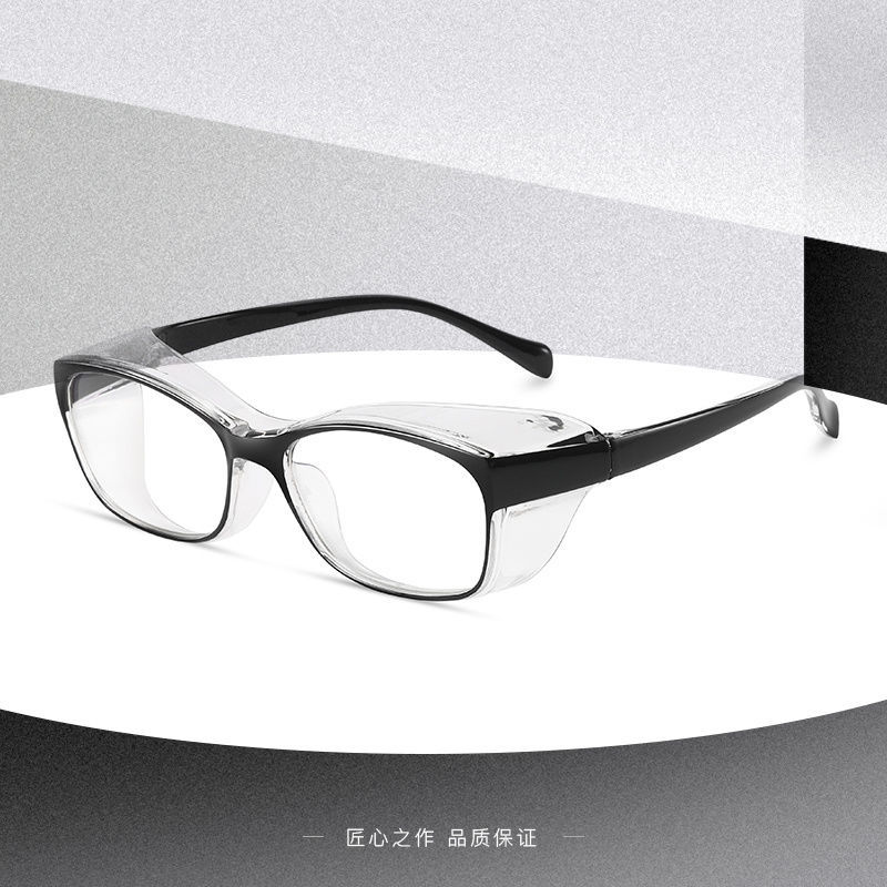 防雾防风护目镜防沙防飞溅男女骑行骑车眼镜 黑框透明片防雾 单眼镜