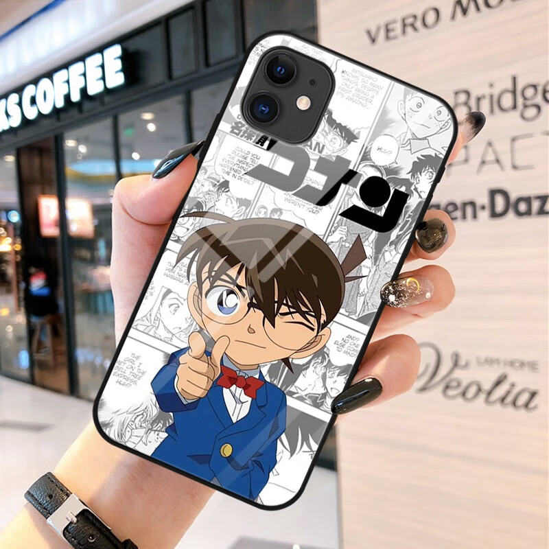 定制iqoo10小米12s荣耀70照片定做玻璃手机壳情侣硅胶软壳 名侦探柯南