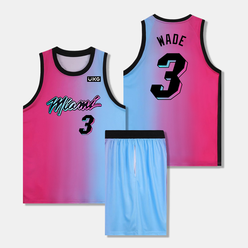 滕讯体育nba专营热火韦德球衣21赛季新款篮球服套装男城市版圆领复古