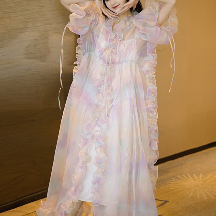 知特(zhite)新娘服装平常可穿在逃公主新娘晨袍订婚伴娘礼服高端精致