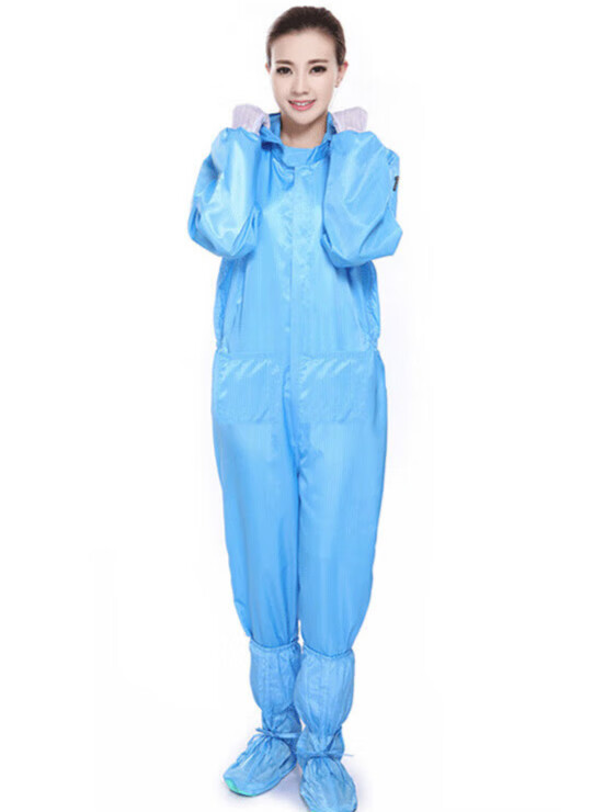 kxric防静电衣服连帽连体加有口袋无尘车间防护喷漆食品厂工作服装绣