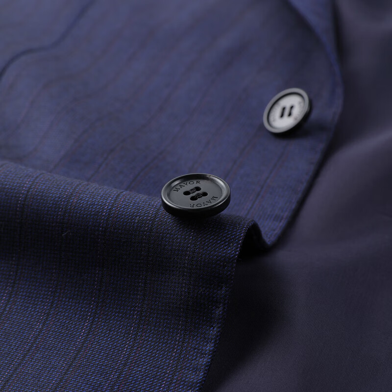 MAYOR男装 Loro piana150支全羊毛面料条纹西服上衣 深蓝 175A (175/96A)