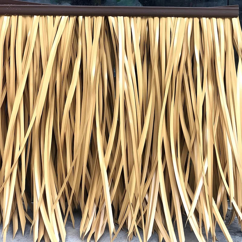 仿真茅草pe茅草稻草屋顶装塑料瓦防虫阻燃人造稻草凉亭装饰假茅草
