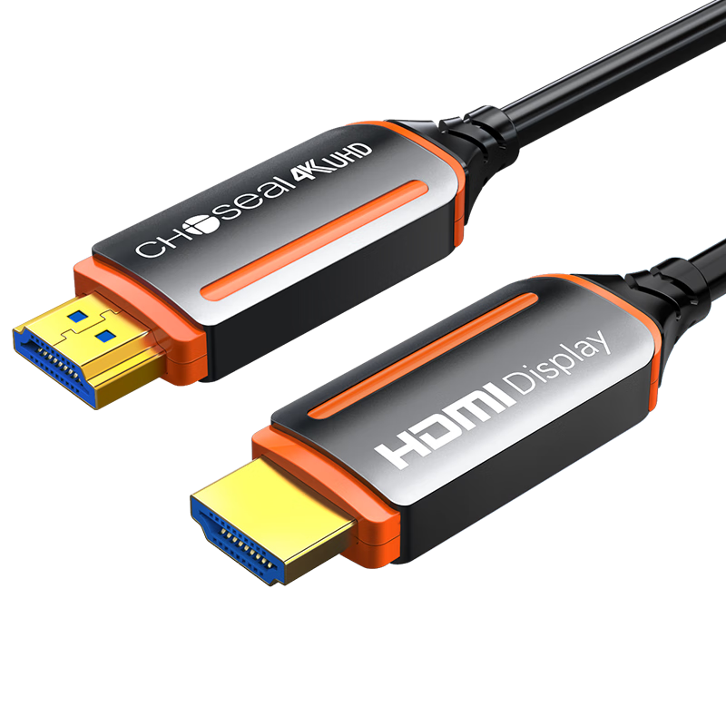 秋叶原（CHOSEAL）光纤HDMI2.0高清线视频线 4K60hz发烧级工程装修布线显示器连接线 4K光纤工程款QS8511 50米