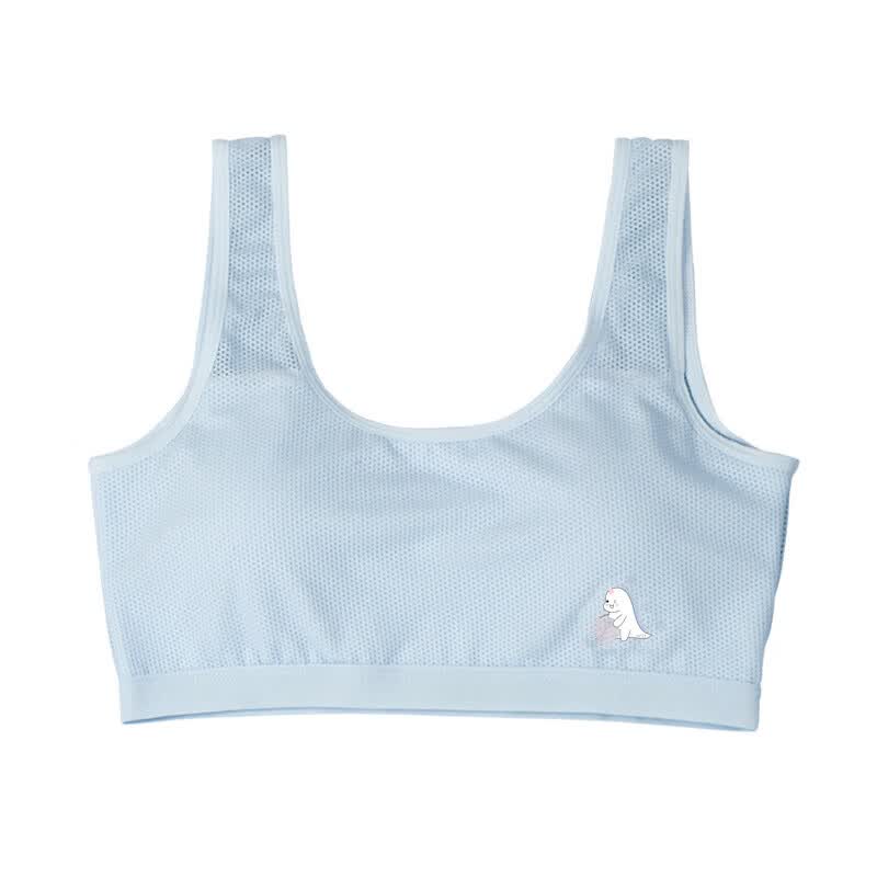 ce【精选】少女内衣发育期初中生女大童文胸8-15岁小学生背心裹胸透