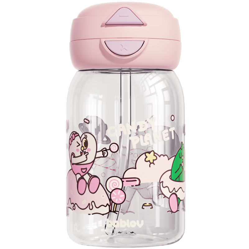 BABLOV花伴森儿童水杯女生夏季高颜值tritan塑料杯大容量水壶学生吸管杯
