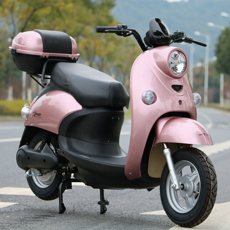 2022新款新款小龟王电动车60v男女双人电瓶车72v成人代步电摩 玫瑰金
