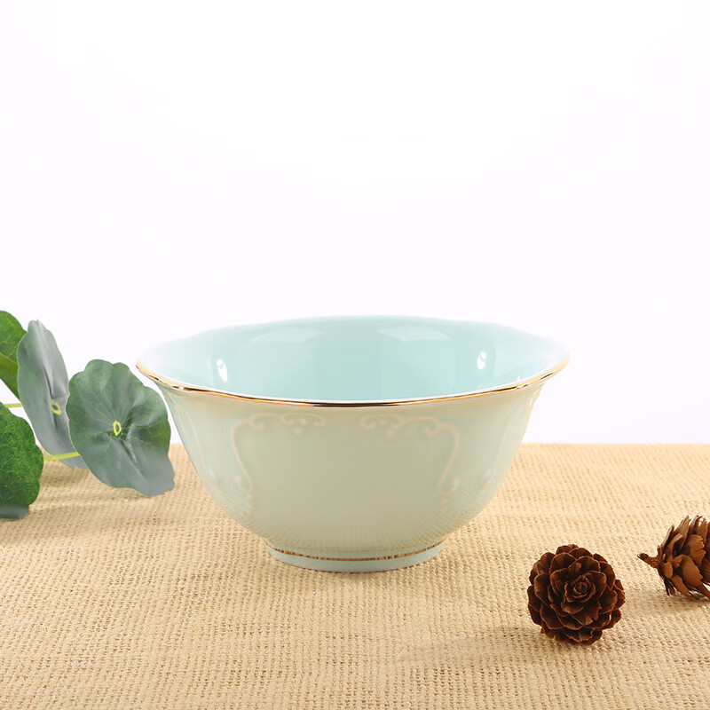 美瓷工坊 蓝梦丽舍日用陶瓷餐具散件 饭碗面碗汤碗 菜盘平盘深盘鱼盘