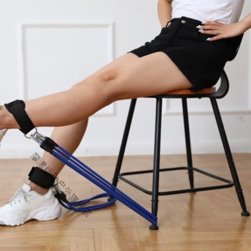 腿部力量训练器材股四头肌锻炼弹力带坐姿屈伸下肢肌肉康复训练带 【双腿锻炼】阻力约30磅