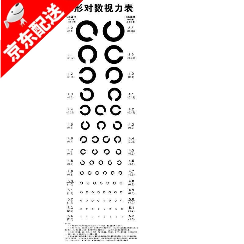 院线对数视力表挂图标准儿童家用眼科卡通幼儿园测眼睛视力表 空军c