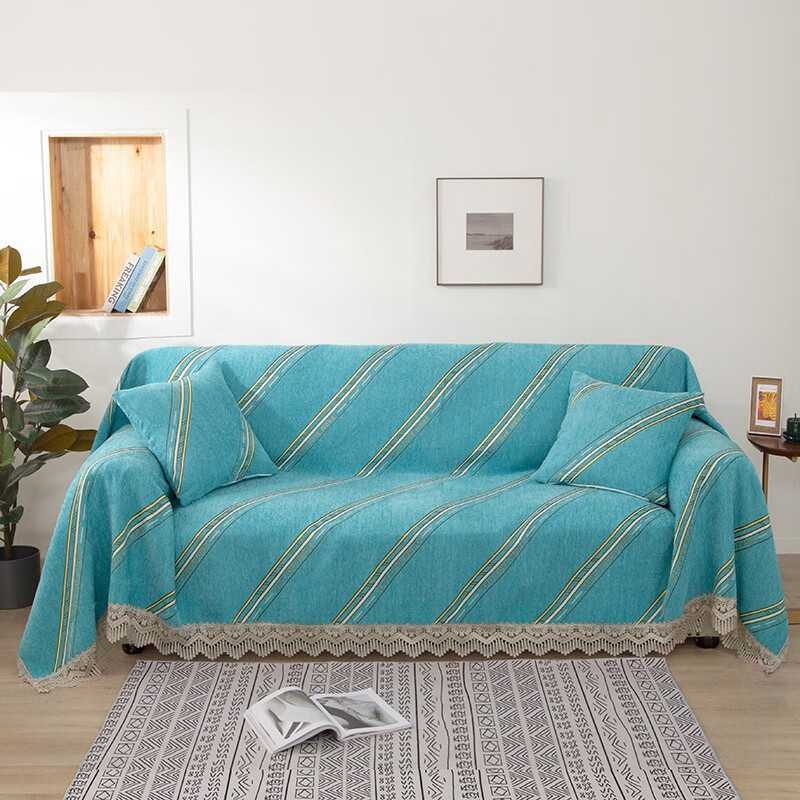 甄情家纺（ZHENQINGJIAFANG） 沙发巾全盖雪尼尔沙发罩布四季通用懒人沙发垫套组合沙发盖布 1508 180x320cm三人位