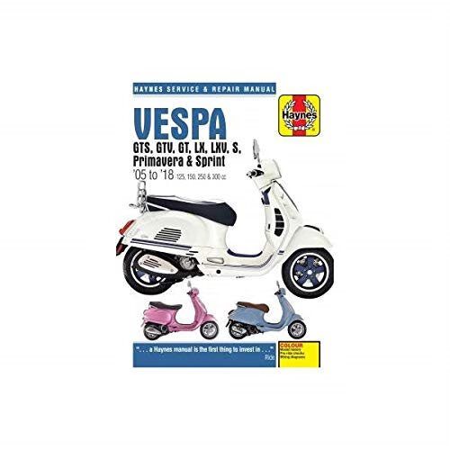 Vespa GTS, GTV, GT, LX, LXV, S, Primavera  &  Sprint  (05 - 18)