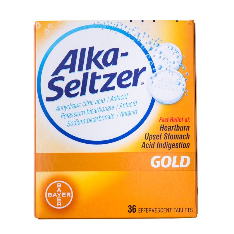 德国拜耳泡腾片alka-seltzer缓解胀气 不含阿斯匹林 1盒