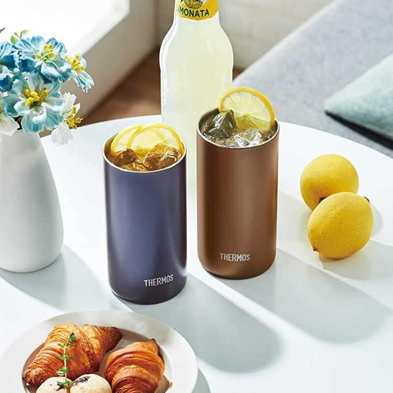 膳魔师（THERMOS）【日本直邮】膳魔师水杯 平底杯真空不锈钢保温保冷饮料啤酒杯 JDW-340C BWG 340ml