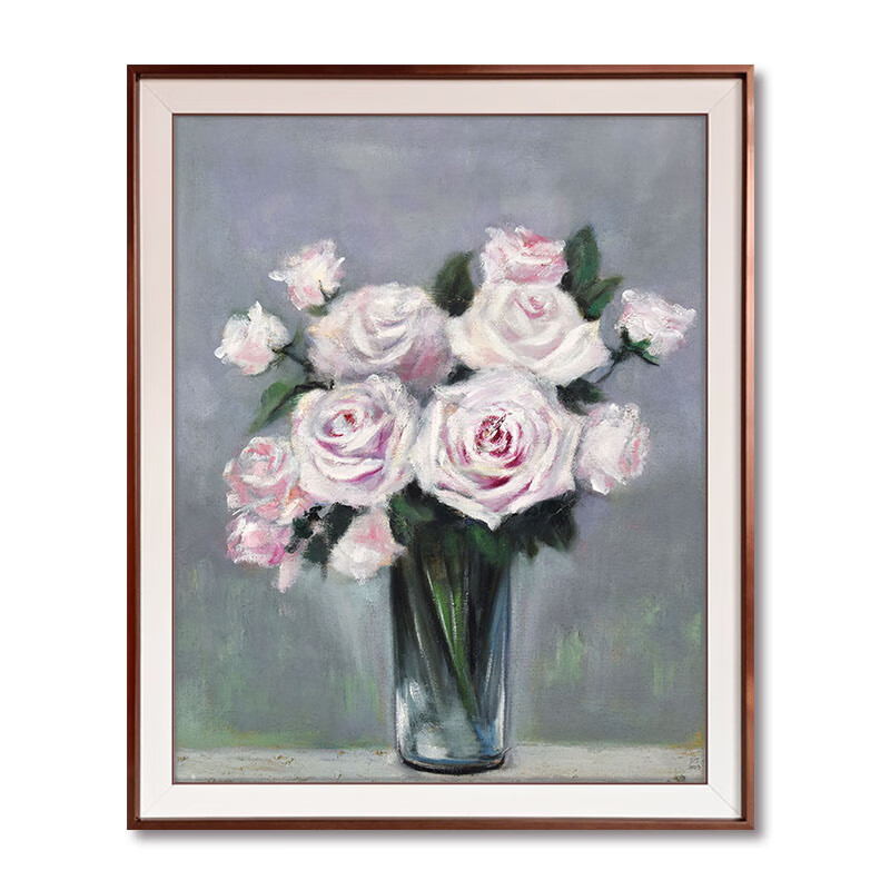 精品手绘花卉写实油画收藏李汀原创孤品现代客厅餐厅卧室书房走廊装饰