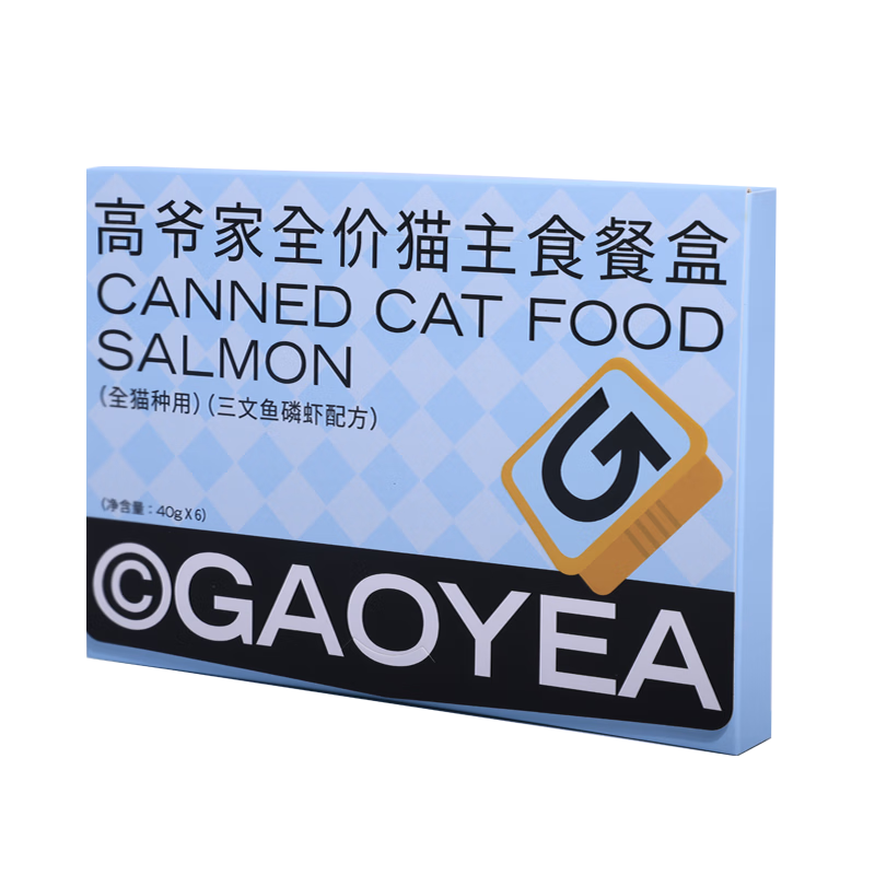 GAOYEA 高爷家 全价猫湿粮 猫主食罐头40g*6/盒三文鱼磷虾配方 成猫幼猫通用