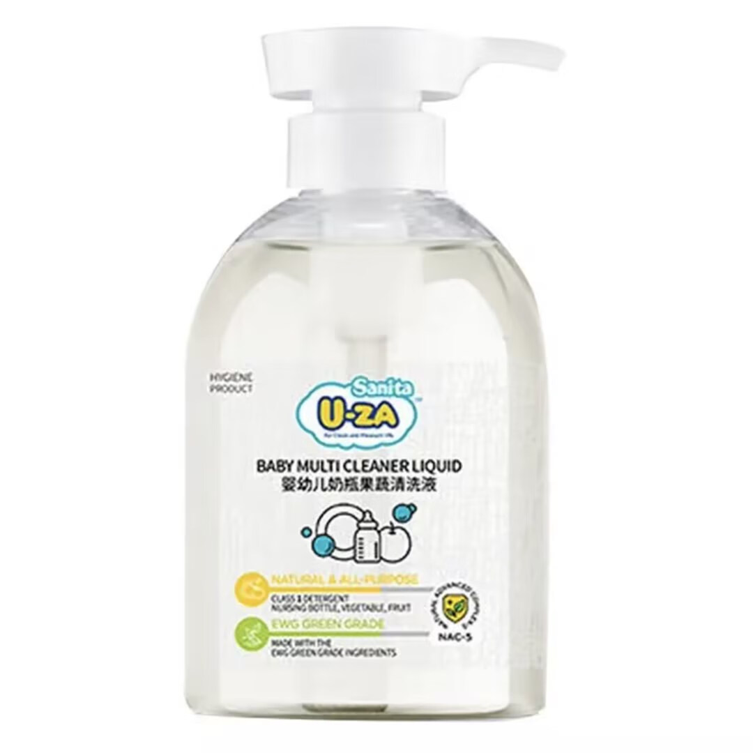 SANITA U-ZA奶瓶清洗剂uza果蔬清洗剂婴儿奶瓶清洁剂奶瓶奶嘴清洗液食品级 奶瓶果蔬清洗液500ml