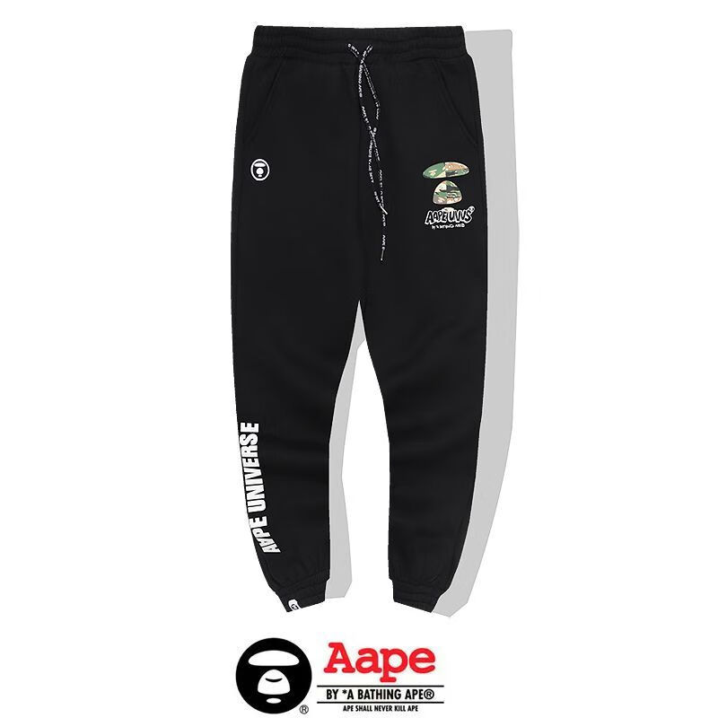 aape新款猿人头束脚裤ape长裤宽松休闲卫裤运动裤男潮牌潮流裤子百搭