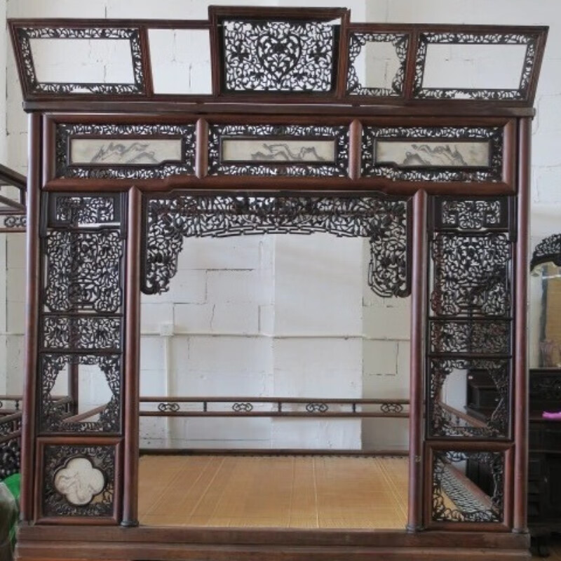 古玩古董收藏老物件摆件文玩杂项邮币字画 清代红木小开门架子床4