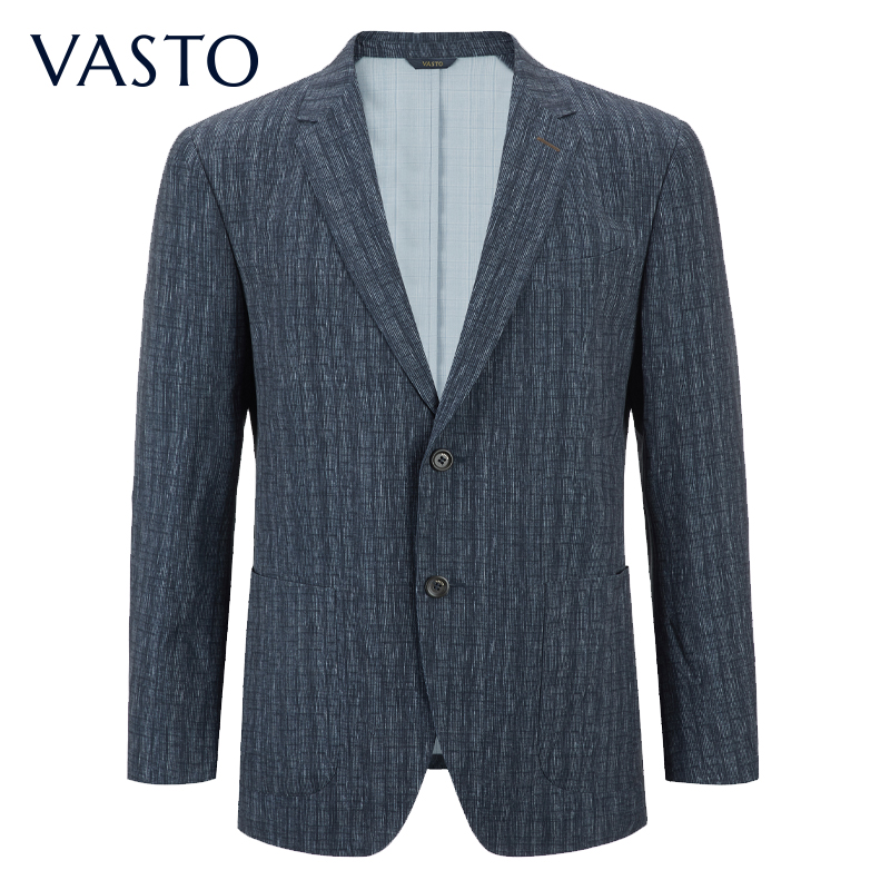 vasto华斯度商务休闲男装春夏季新款便西服轻薄透气男士上衣 灰蓝色21