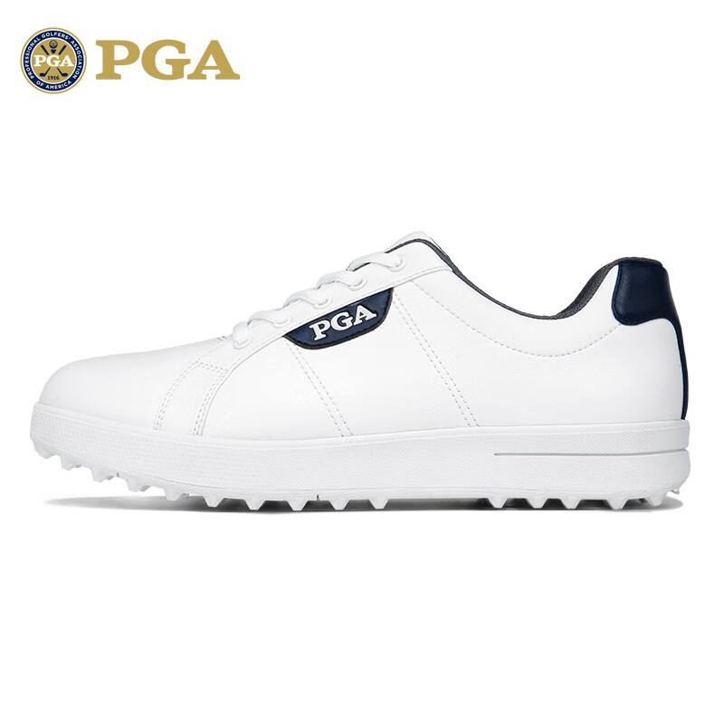 PGA 高尔夫球鞋 女士防水鞋子 百搭舒适 防滑固定钉 新品 PGA 301006-白蓝色 37