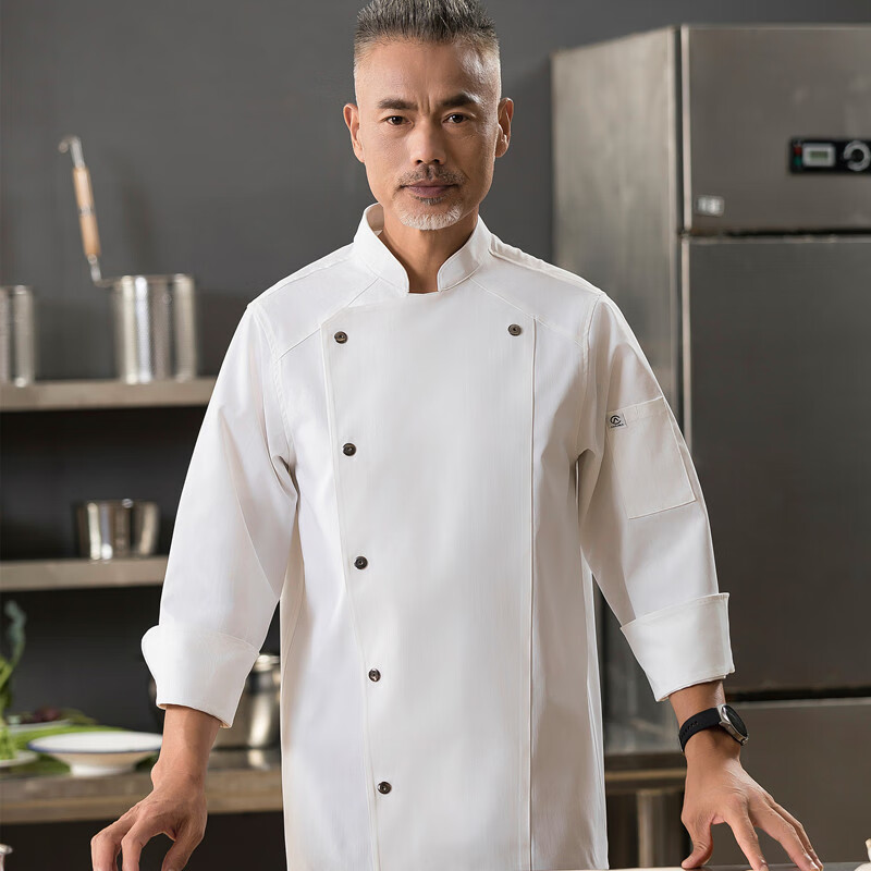 王国盾牌厨师长高级工作服行政总厨高端酒店厨师服长袖男女饭店主厨