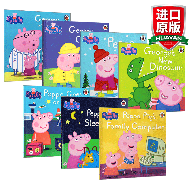 英文原版绘本 小猪佩奇故事书7册 Peppa Pig 小瓢虫儿童启蒙读物 小猪佩琪 粉红猪小妹 全英文版