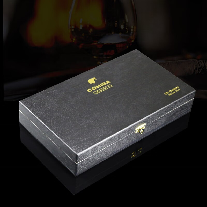 高希霸(cohiba)大天才genios雪茄保湿盒 25支装 醇香雪松木 烟盒1 木