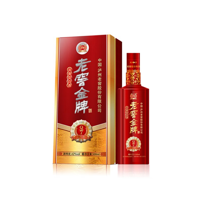 泸州老窖股份出品 老窖金牌q7 42度浓香型白酒500ml 500ml*1