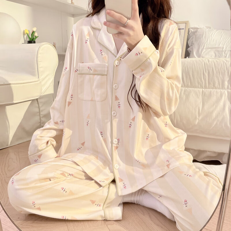 沛阮月子服春夏季薄款產(chǎn)后純棉哺乳睡衣孕婦懷孕期產(chǎn)婦坐月子喂奶衣服 635清新甜筒 3XL 【150-170斤加肥大碼