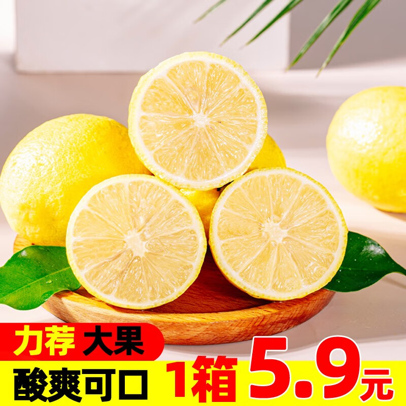 果果牛四川新鲜黄柠檬 当季水果批发柠檬多汁青 可选大果 1斤装小果