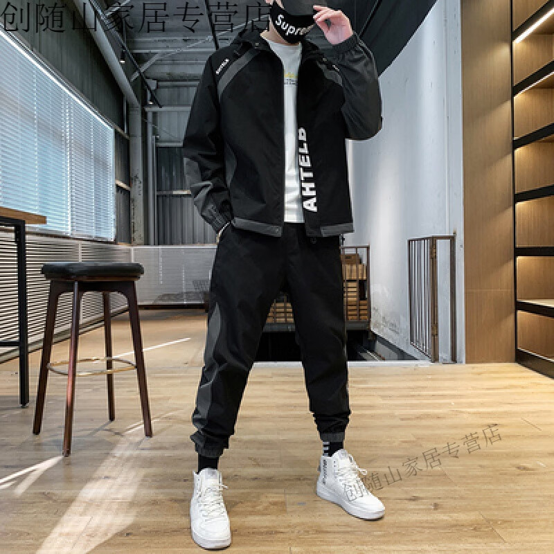 绿野客秋季男装全套成熟工装型男装潮牌一身搭配套男神衣服潮流帅气