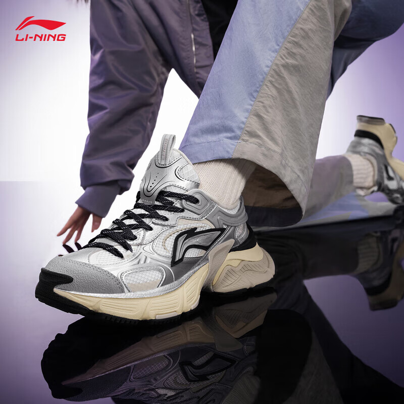 李宁星际-七夕丨Y2K休闲鞋女鞋透气老爹鞋复古运动鞋AGCU372