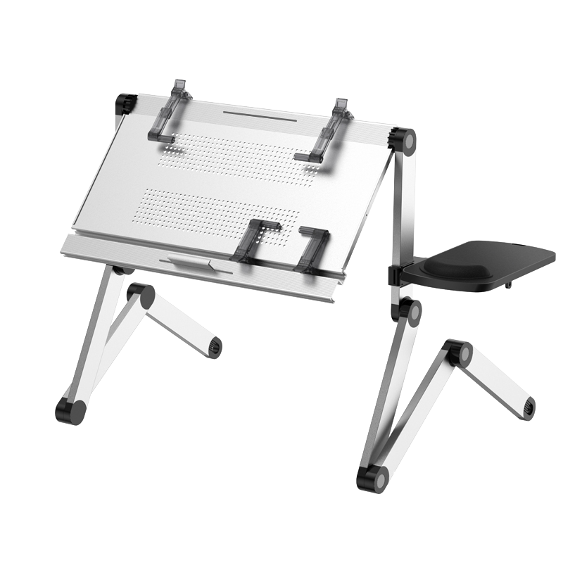OMAX X5Pro床上平躺电脑桌折叠笔记本支架躺着看书桌床上平板电脑支架 银色X5Pro L+多配夹子+鼠标板