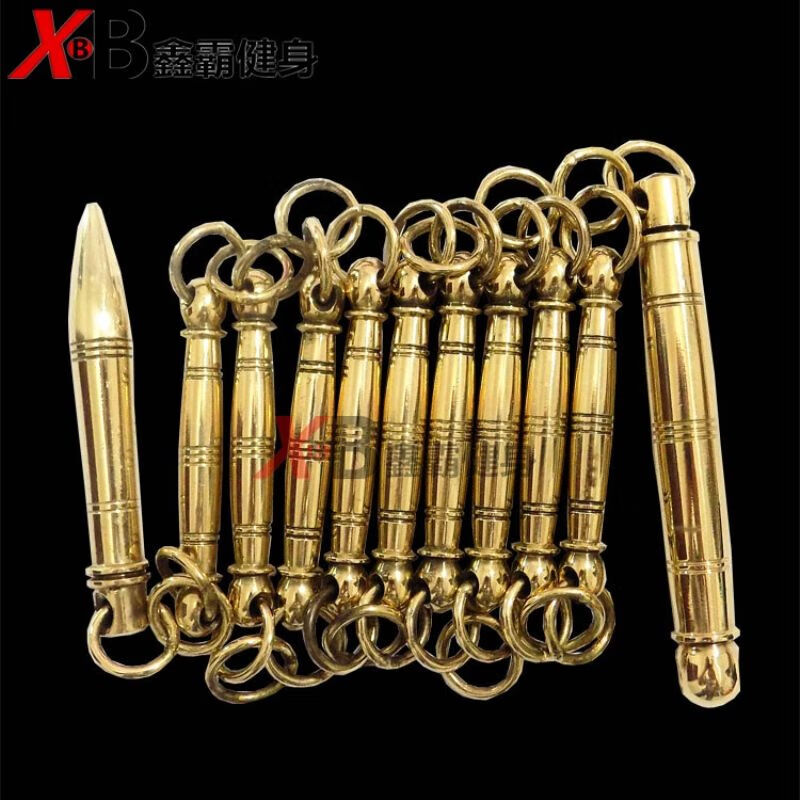 霜魄纯铜九节鞭 9九节鞭实战鞭表演鞭武术鞭 鞭彩鞭穗鞭包 1斤 豪华大