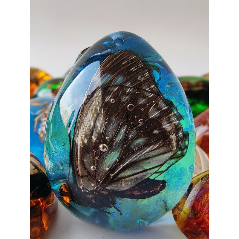 天魅昆虫琥珀天然标本虫珀项链带虫子动物挂件制作儿童挂饰品 小款