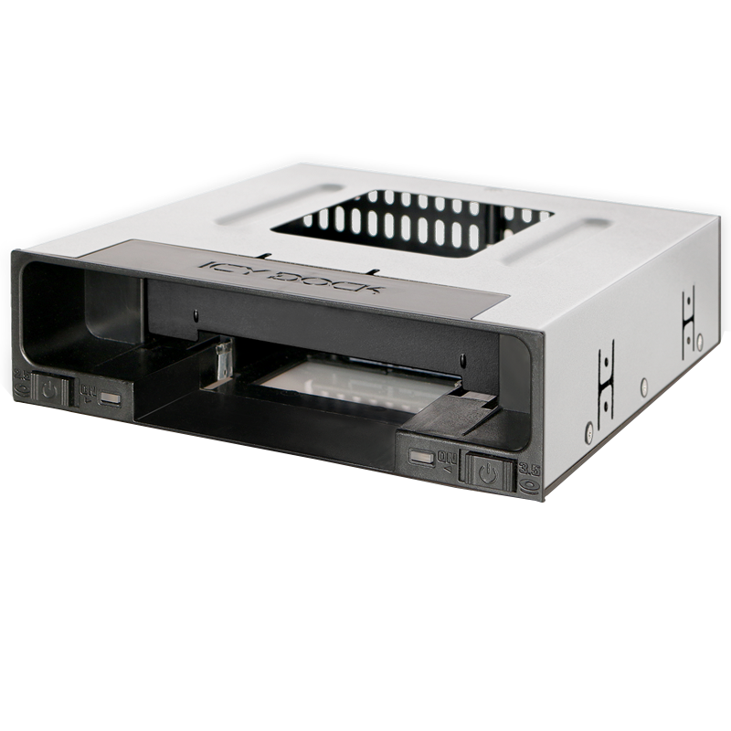 ICY DOCK 光驱位硬盘盒2.5+3.5英寸内置硬盘转接盒电脑机箱免工具热插拔MB795SP-B 黑色