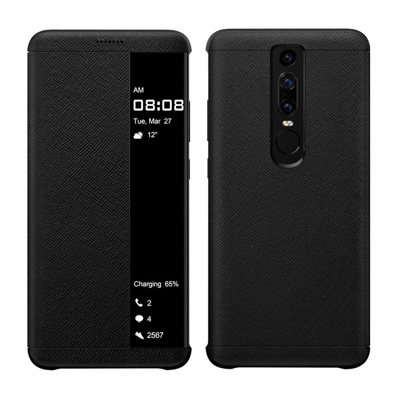 华为porsche design maters保时捷手机壳真皮套neo-al00智能视窗翻盖