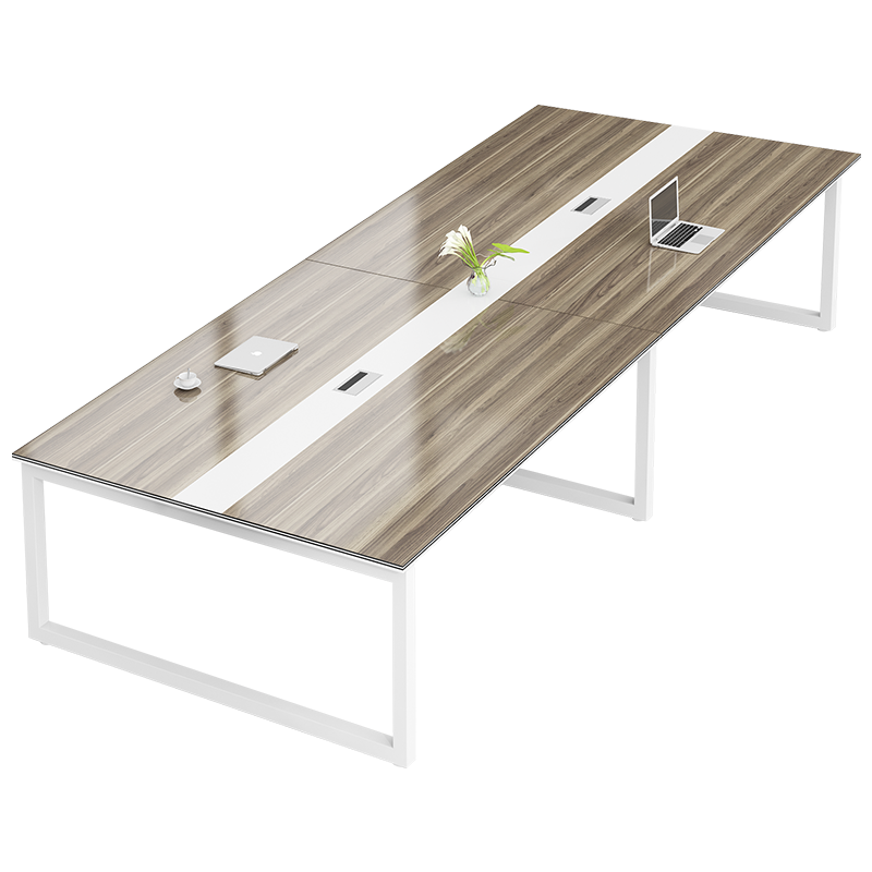 锡田 办公家具办公桌椅组合长方形大型会议桌长桌简约现代钢架板式培训桌 2.4*1.2m会议桌(不含椅)