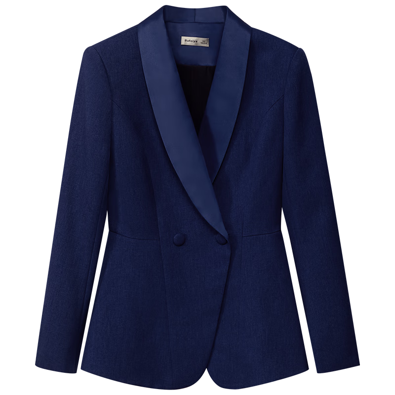 芭妃婭職業(yè)套裙南航空姐制服酒店前臺醫(yī)美咨詢工作服美容師銷售西裝套裝 藏青色長袖西裝+半身裙 XL