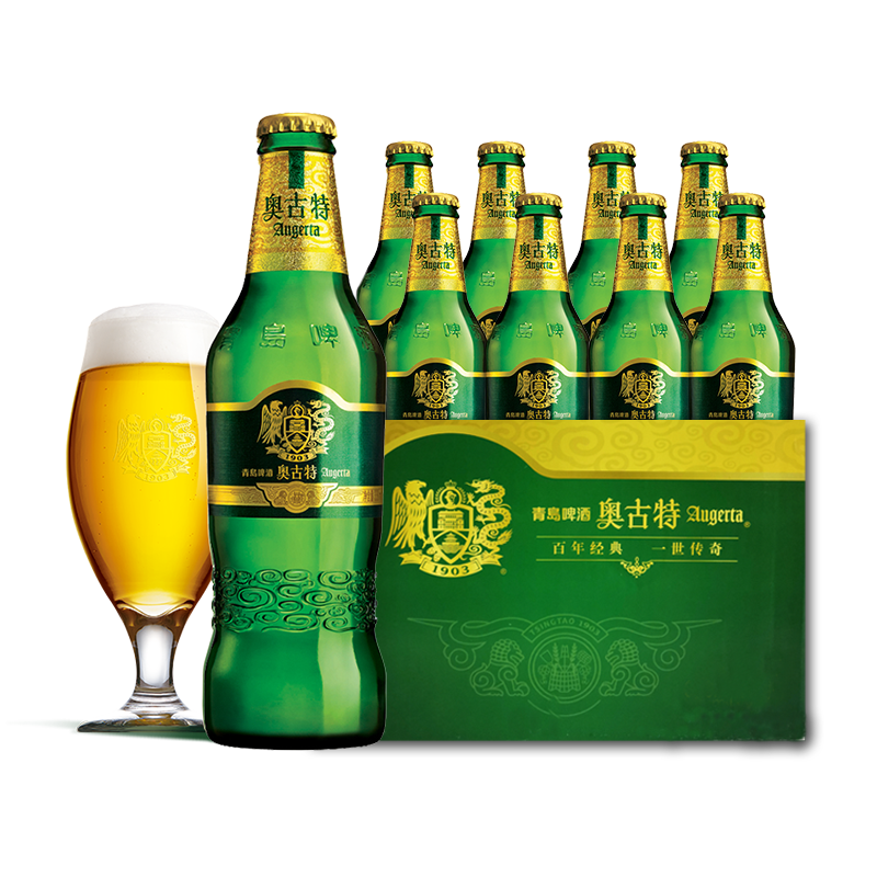 青岛啤酒奥古特330ml*24瓶 12度 小瓶装 德国啤酒风味 玻璃瓶啤酒整箱礼盒装