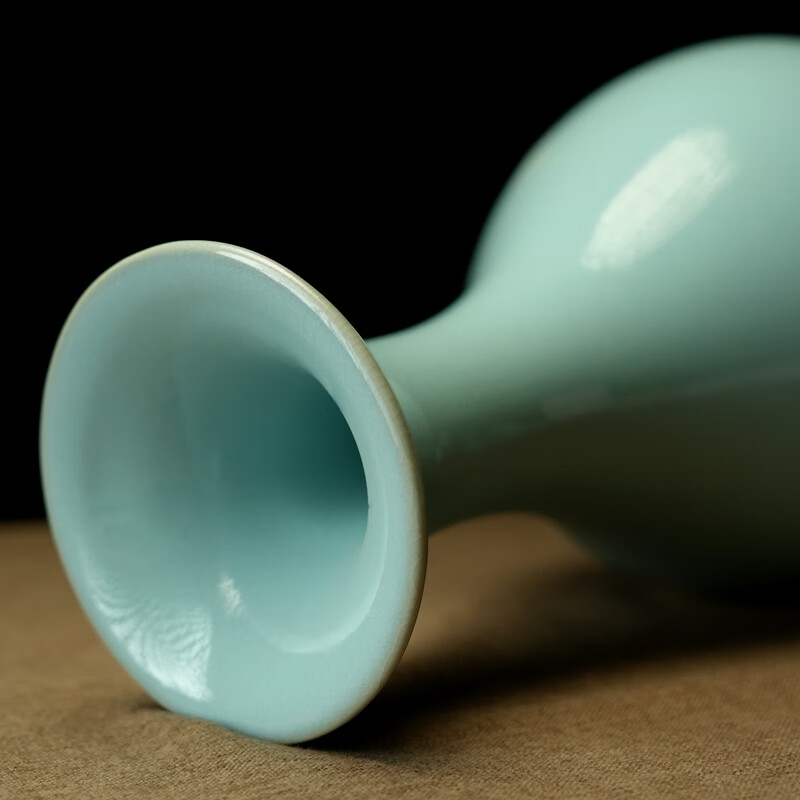 汝誉天下[新年礼物]汝窑花瓶玉壶春瓶梅瓶葫芦瓶汝州汝瓷天青色冰裂摆件 玉壶春瓶