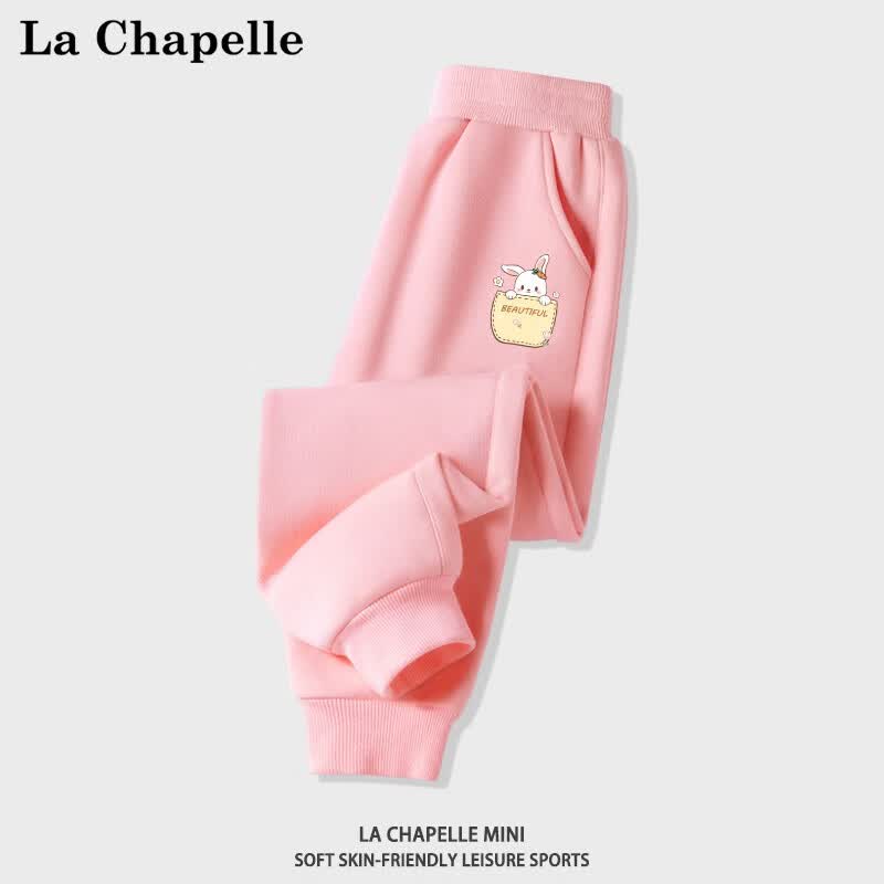 LA CHAPELLE MINI拉夏贝尔女童裤子春秋款女宝宝长裤儿童休闲裤秋装中小童运动裤薄 【春秋长裤】粉色口袋兔裤标 130怎么样,好用不?