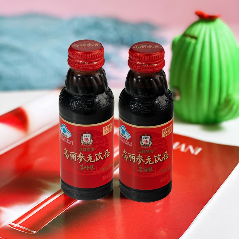 正官庄 人参液 韩国六年根高丽参 红参参元饮品100ml*10瓶 增强免疫力