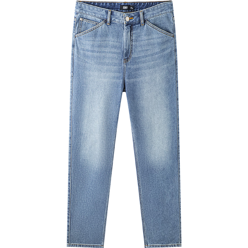 森马【张新成同款】牛仔裤男四季款复古水洗直筒裤森柔牛仔裤子 【经典牛仔色】牛仔中蓝88201 29