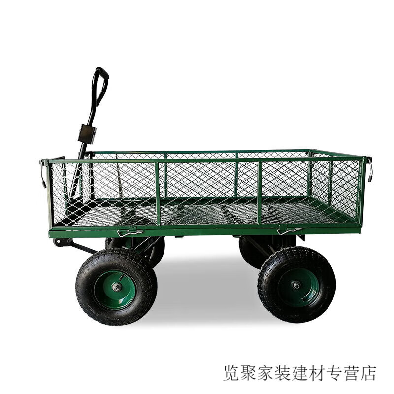 優(yōu)依思定制平板車推貨車四輪拖車折疊手推車家用小推車帶框拉貨車拖車的 大號(hào)120*60氣態(tài)輪子