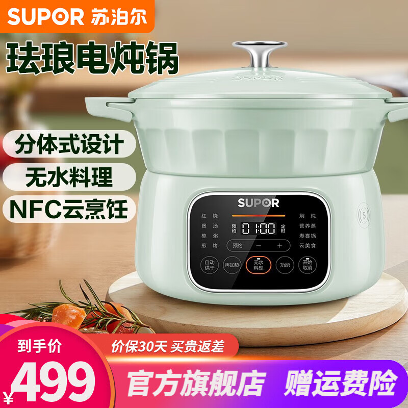 珐琅锅智能珐琅铸铁锅珐琅锅炖盅煮粥熬粥电砂锅煲汤锅辅食 dg30yc861