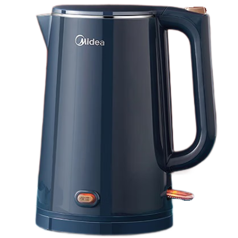 美的（Midea）【国家补贴】电水壶热水壶食品级不锈钢保温家用电热水壶双层防烫便携式开水壶烧水壶 一键保温 1.5L 【1500W】304不锈钢