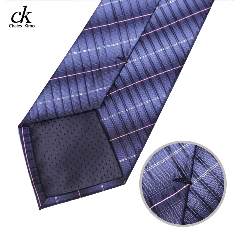 CHALES KIMO领带男10cm宽版正装商务拉链款纯色送父亲加宽超大号免打结婚高档 H196-(宽10cm） 拉链免打款