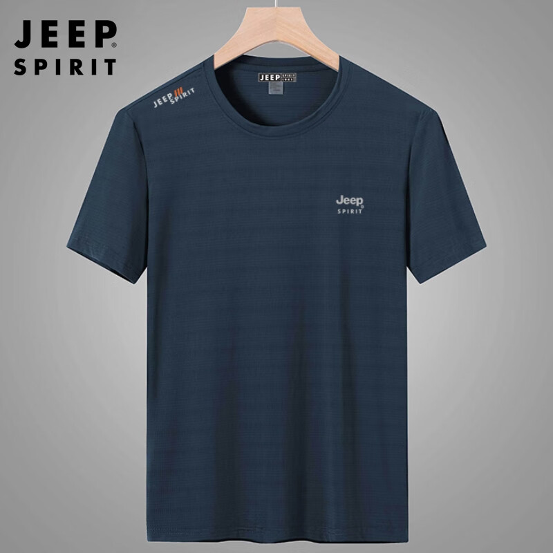 jeep spirit 1941 estd吉普冰丝短袖t恤男士夏季薄款中老年爸爸速干